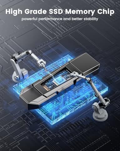 RAOYI 256GB USB C External SSD, 2-in-1 Solid State Drive Up to 450MB/s Dual USB 3.2 + Type-C Thumb Drive Portable SSD Drive for iPhone 15/16/17, Android, Tablet, PC and PS4 - Image 4