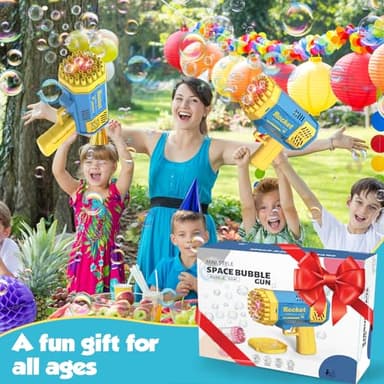 JONEG Toys for 3-8 Year Old Boys Girls: Bubble Machine for Kids with Bubble Solution, Gifts for 3 4 5 6 7 8 Years Old Boy Birthday Toy for Kid Toddlers Ages 4-6 Outdoor Wedding Bubbles Blower Maker - Image 4