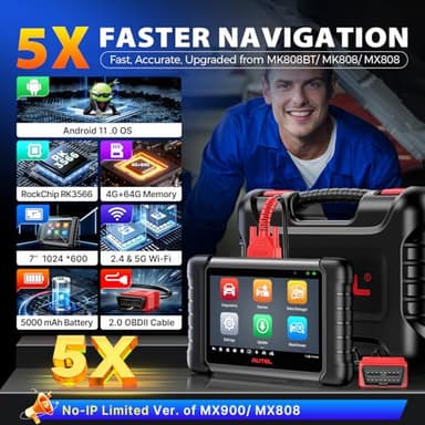 Autel Scanner MaxiCheck MX808S, 2025 US Ver of MaxiCOM MK808S MK808Z, Full Bidirectional Diagnostic Scan Tool as MK900 MX900 MK900BT MK808BT PRO, 3K+ Active Test, 28+ Service, OE All System, OS11, FCA - Image 7