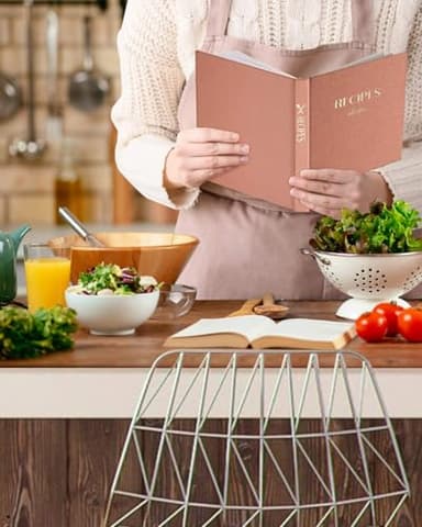 hi!SCI Blank Recipe Book to Write in Your Own Recipes, Large Recipe Notebook with 192 Pages, 7" x 10" Hardcover Recipe Journal for Family Cooking Lover (Coral Pink) - Image 8