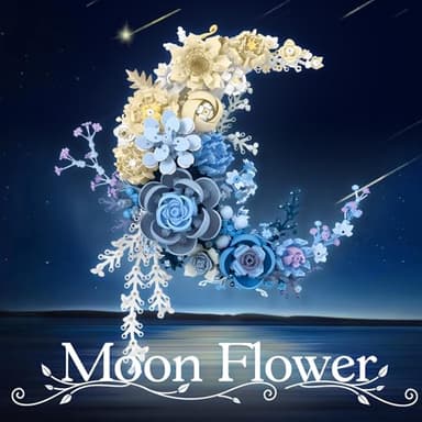 SUNHABI Flower Building Set Botanical Collection Set of Crescent-Shaped That for Adults or Kids Unique Décor Table or Wall Decoration, Home Décor Great Gift for Her and Him - Image 2