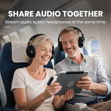 Avantree Relay - Premium Airplane Bluetooth Adapter with Advanced Qualcomm Chipset, 2 Headphones Support, 25hrs Play Time, aptX Adaptive & HD Audio Transmitter for Airpods, Bose & Travel Flight - Image 5