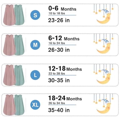 BSTOPPT 2 Pack Baby Sleep Sack 12-18 Months 100% Organic Cotton Muslin Baby Sleeping Bag 2-Way Zipper Toddler Wearable Blankets Comfy Stretchy Thin Sleep Sacks - Image 6