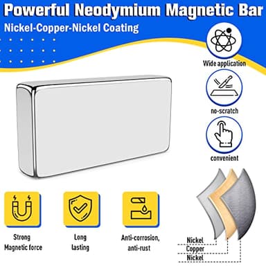 FINDMAG 100Pcs Strong Neodymium Magnets Bar, Heavy Duty Rare Earth Magnets, Rectangular Magnetic Bar, Small Powerful Magnetic Bar for Crafts Kitchen DIY Tool Storage Science Office – 10x5x2mm - Image 5