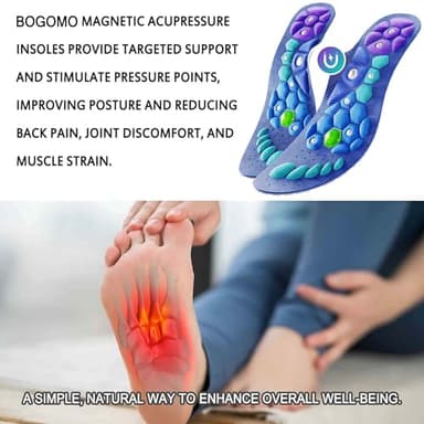Bogomo Acupressure Insoles, Bogomo Magnetic Acupressure Insoles for Women and Men, Acupressure Orthopedic Insoles for Comfort and Support Pain Relief Foot Massage (Blue, Large) - Image 5