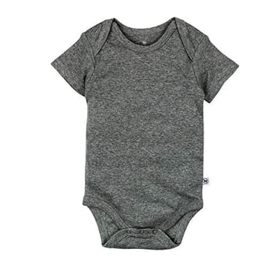 HonestBaby Baby Girls Organic Cotton Short Sleeve Bodysuits Multipack And Toddler T-Shirt Set, 5-pack Gray Ombre, 6-9 Months US - Image 3