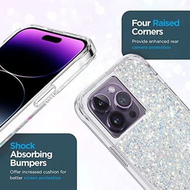 Case-Mate iPhone 12 Pro/iPhone 12 Case - Twinkle Stardust with 10ft Drop Protection & Wireless Charging - Luxury Bling Glitter Cover - Shockproof Materials, Anti Scratch Tech - Image 5