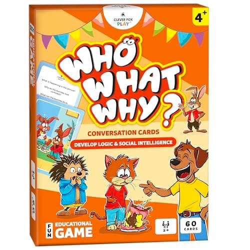 Who What Why Conversation Cards for Kids – Learning Materials for Social Skills, Emotional Intelligence & Critical Thinking – Speech Therapy Resources, Articulation & Sequencing Card Game, Ages 4+ - Image 1