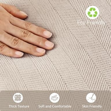 ZWJD Beige Pillow Covers 26x26 Set of 2 Chenille Throw Pillow Covers with Elegant Design Soft and Luxurious Decorative Throw Pillows for Couch, Bed, and Home Decor - Image 5