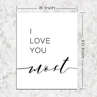 I Love you More, I Love you Most Prints, Set of 2, 8 x 10 Inches, Unframed Minimalist Art, Typography Art, Bedroom Wall Art, Romantic Gift, Home Wall Art, Poster - Image 5
