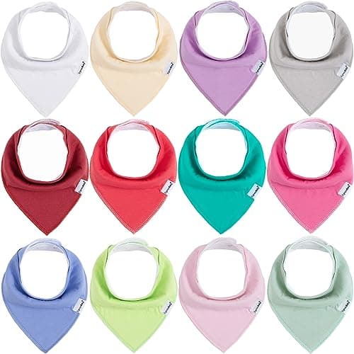Baby Bandana Drool Bibs for Girls,Super Absorbent Triangle Baby Bibs for Drooling and Teething,100% Cotton Soft for Infant,Newborn 12Pack - Image 1