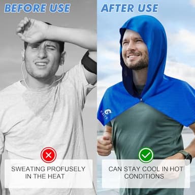 CSITE Cooling Hoodie Towels, Instant Cooling Towels for Neck and Face, UPF 50 Sun Protection, Ice Towel for Hot Weather, Head Towel for Sports, Camping, Cycling & More Activities - Image 4