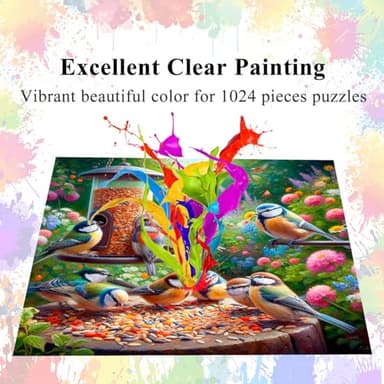 HUADADA Jigsaw Puzzles for Adults 1024 Pieces, Feed Bird Interlock Perfectly No Dust, Home Decors Family Challenge Toys for Men Women Elders Seniors (19.6"x19.6"), 1:1 Poster - Image 4