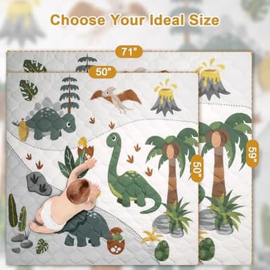 TINYHARBO Premium Foam Baby Play Mat 50x50 – Removable & Machine Washable Cover, Extra Thick Padding Playpen Mat, Non-Slip Crawling Mat, Easy to Clean for Infants, Toddlers & Babies - Image 8