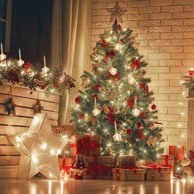 Gold Christmas Bubble Lights Set, 11Ft Vintage Christmas String Lights with 8 Golden Bubble Lights (1 Spare) C7/E12 Base, UL Listed for Indoor Outdoor Holiday Tree Fireplace Window Party Decorations - Image 7