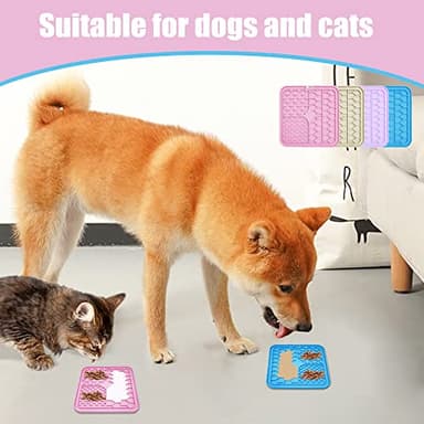 Bikabpet Lick Mat for Dogs and Cats，Cat Licking Pad with Suction Cups for Dog Anxiety Relief，Dog Peanut Butter Lick Pads for Dogs Perfect for Bathing Grooming,Slow Feeders for Dogs and Cats,4Pack - Image 4
