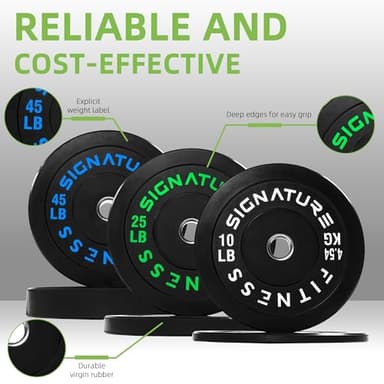 Fitvids Olympic Bumper Plates Set, 2" Weight Plates for Strength Training & Weightlifting, 160LB Set (10LB, 25LB, 45LB), Multiple Packages - Image 3