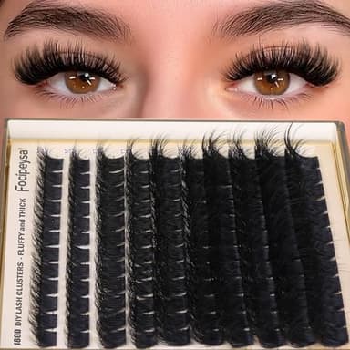 Eyelash Extension Kit Thick Lash Clusters Kit 10-18mm Volume Clusters Lashes 180D Individual Eyelashes Kit with Lash Bond, Lash Remover, Lash Applicator DIY Lash Extension by Focipeysa - Image 7