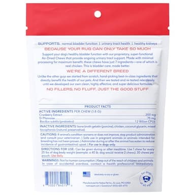 Native Pet Dog UTI Treatment - Cranberry Supplement for Dogs Bladder Control & Kidney Support - Prevent Urinary Tract Infection and Urinary Incontinence - Made with Real Cranberry Extract - 30 Chews - Image 6