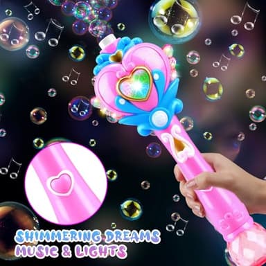 Beria Toys for Girls: Princess Toy Bubble Wand, Birthday Gifts for 3 4 5 6 7 8 Years Old Girl, Bubbles Machine Fairy Wands for Kids Light Up with Bubble Solution, Toddler Girl Toys Age 4-5 - Image 4