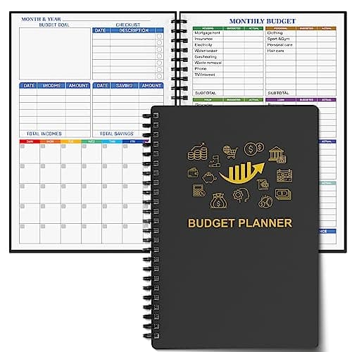 Budget Planner - Monthly Finance Organizer with Expense Tracker Notebook to Manage Your Money Effectively, Undated Finance Planner/Account Book, Start Anytimem,A5(8.6x5.9 inchs),100gsm Paper - Golden - Image 1