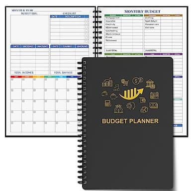 Budget Planner - Monthly Finance Organizer with Expense Tracker Notebook to Manage Your Money Effectively, Undated Finance Planner/Account Book, Start Anytimem,A5(8.6x5.9 inchs),100gsm Paper - Golden - Image 1