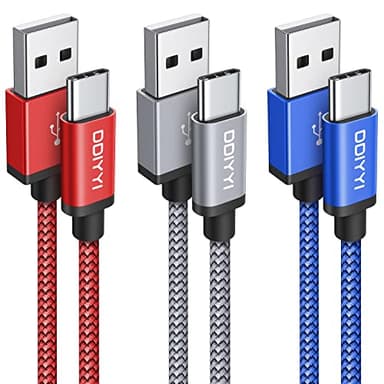 DDIYYI USB Type C Cable Fast Charging (3-Pack 3ft), USB to USB C Cable Braided Charger Cord for iPhone 17 Air 17 Pro Max, iPhone 16e 16/15,15/16 Pro,15/16 Plus,15/16 Pro Max and More USBA to USBC - Image 1
