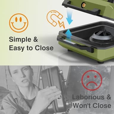 ODSD 2 Burner Camping Stove with Windshield, 20000 BTU Propane Camp Stove, Portable Folding Gas Stove, Camping Essentials Gears Includes Frying Pan, Coffee Stand & Carry Bag, Green - Image 3