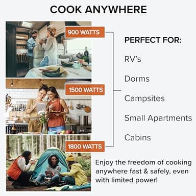 Nuwave Portable Induction Cooktop, NSF-Certified Single Electric Burner, 94 Precise Temp Range, Large 8” Heating Coil, Perfect for Professional & Commercial Settings, Shatter-Proof Glass Surface - Image 6