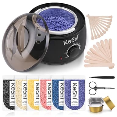KeShi Waxing Kit, Painless Hair Removal Wax Warmer with 6 Bags Hard WaxBeans for Full Body, Legs, Face, Eyebrows & Bikini— Ideal for Both Women & Men - Image 8