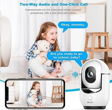 2K Pan/Tilt Security Camera, WiFi Indoor Camera for Home Security with AI Motion Detection, Baby/Pet Camera with Phone App, Color Night Vision, 2-Way Audio, 24/7, Siren, TF/Cloud Storage - 2 Pack - Image 7