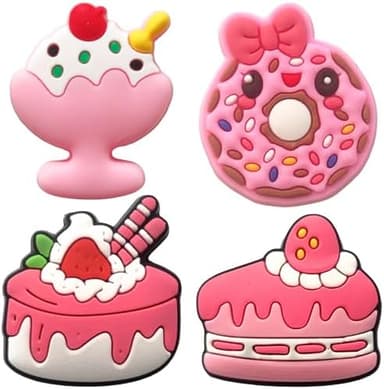Pink Flower & Unicorn Shoe Charms for Girls, 36 PCS Cute Icecream Shoe Decoration Pins for Clog, Shoe Accessories for Women Party Favor Gifts - Image 3