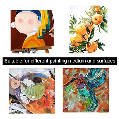 Transon Art Paint Brush Kit 16 Paint Brushes with Foam Brush Sponge Spatula and Brush Case for Oil, Acrylic, Watercolor, Gouache, Painting Pink Color - Image 5