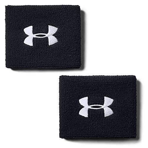 Under Armour Men's 3-inch Performance Wristband 2-Pack , Black (001)/White, One Size Fits All - Image 1