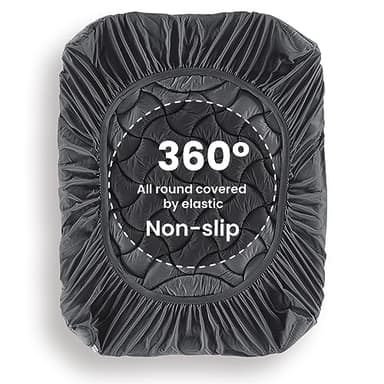 SLEEP ZONE Cooling Queen Mattress Topper, Premium Zoned Cool Mattress Pad Cover, Padded Mattress Protector Breathable Washable, Deep Pocket 8-21" (Grey, Queen) - Image 6