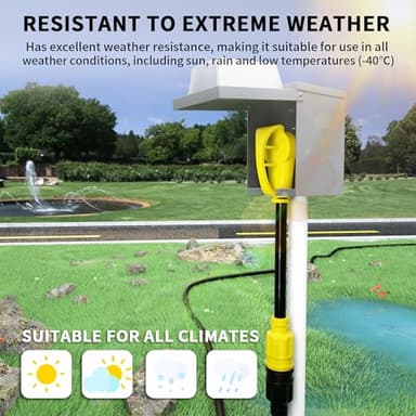 POWGRN 30 Amp to 30 Amp RV Generator Adapter Cord 1FT(12 Inch), NEMA TT-30 Male Plug to NEMA L14-30 Female Plug, 3 Prong Heavy Duty Power Cord, 10 Gauge STW, 30A 125V/250V, Black-Yellow, ETL Listed - Image 6