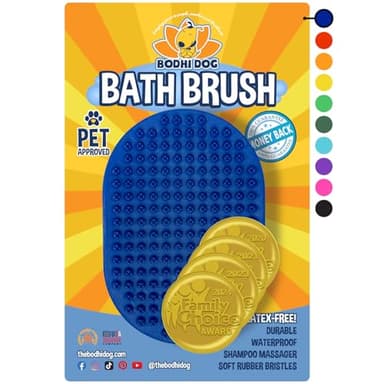 Bodhi Dog Shampoo Brush - Pet Grooming & Bath Supplies for Dogs and Cats - Bath Brush for Long & Short Hair - Premium Scrubber for Shower, Bathing & Massage (One Pack, Blue) - Image 1