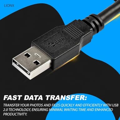 LIONX USB Data Sync Transfer Cable for DSLR – Compatible with Nikon D600, D610, D700, UC E4, D2H, D3, D4, D5, D40, D50, D70, D80, D90 & More - Image 2