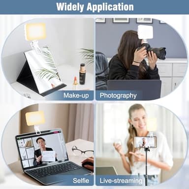 ALTSON 60 LED Portable Selfie Light Video Conference Lighting with Clip & Camera Tripod Adapter Rechargeable 2200mAh CRI 97+, 9 Light Modes for Phone iPhone Webcam Laptop Photo Makeup - Image 6