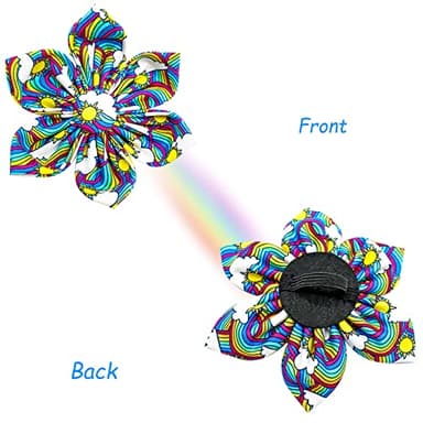 Lionheart glory Rainbow Dog Collar Pride Dog Flower Collar for Female or Male Dogs Collar with Flower Adjustable Flower Collar for Large Dogs Colorful Pet Gift - Image 6
