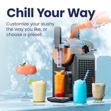 Iceman Slush-Ease Slushie Machine, Frozen Drink Maker & Slushy Machine with 5 Presets + Custom Option, Easy-Dispensing Lever for Frozen Margaritas, Frappes, and Slushies - Black - Image 2