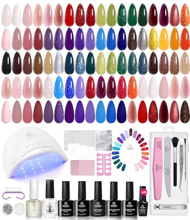 Beetles Gel Nail Polish Kit with U V Light - 68 Pcs Gel Nail Kit 45 Colors Mystic Wonderland Set Soak Off Manicure Tools Nails Stuff Red Green Nude DIY Salon Gifts for Women Teens Girls - Image 7