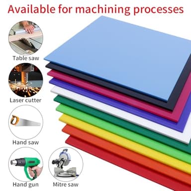 Gdhwxcl 1/8 Thick 10 x 10 inch Acrylic Sheets, 10 Pack Plexiglass Sheets for Creative DIY Projects Laser Cutting Engraving UV Printed Signs Crafts Badges - Multicolor - Image 2