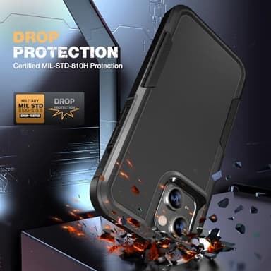 Diaclara Designed for iPhone 15 Case, [with Privacy Screen Protector] [Anti Spy] [Military Grade Drop Protection] Heavy Duty Full-Body Shockproof Phone Case, Black - Image 5