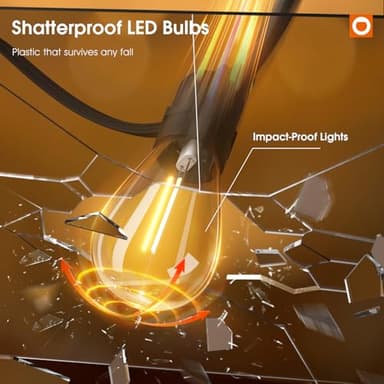 addlon 50FT LED Outdoor String Lights with Edison Shatterproof Bulbs, Weatherproof Strand, Commercial Grade Patio Lights, Decorative for Garden or Patio, Black - Image 4