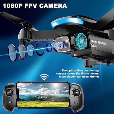 Oddire Drone with Camera - Drones for Adults, with 2 Batteries, Carrying Case, Propellers, 1080P HD Foldable Drone with Stable Hover, Trajectory Flight, Gravity Control, One Key Take Off/Land, 3D Flip - Image 3