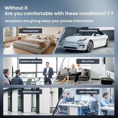 Hidden Camera Detectors,Bug Detector Anti Spy Camera Finder,GPS Tracker Detector Hidden Device Detector,Signal Scanner for Hotels Car Home Travel,6 Levels Sensitivity 4 Modes, 30H Working Time(Black) - Image 5