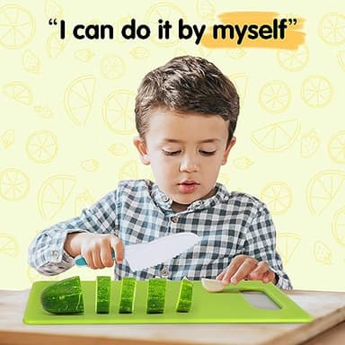 28PCS Toddler Knife Set - Kids Knifes for Real Cooking, Montessori Kids Kitchen Knife Set with Cutting Board Crinkle Cutters Kid Safe Knives, Toddlers Kitchen Tools for Age 2-10 Year Old Girl Boy - Image 6