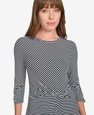 Tommy Hilfiger Women's Dresses Shift,Midnight/Ivory,4 - Image 3