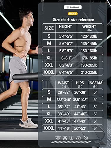 NORTHYARD Men's Running Athletic Shorts 5"/ 7"/ 9" Workout Gym Short Tennis Quick Dry Active Sport Hiking Basketball-5'' Stone-M - Image 6